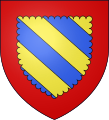 Blason de la Nièvre : Bandé d'or et d'azur, à la bordure engrelée de gueules.