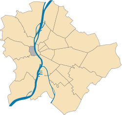 Location of District I in Budapest (shown in grey)