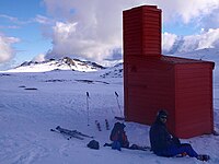 Cootapatamba Hut, a survival hut in the river valley south of Mount Kosciuszko, in the Kosciuszko National Park, New South Wales, Australia