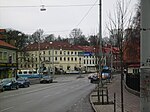 Från Danska vägen skymtar Redbergsplatsen, februari 2009.