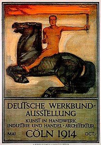 Deutscher Werkbund exhibition poster by Peter Behrens (1914)
