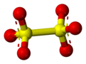 Ball and stick model of dithionate