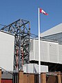 A topmast salvaged from Great Eastern at the Kop end of Anfield, the home stadium of Liverpool F.C.