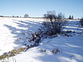 Paysage des fagnes en hiver.