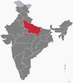 Location of Uttar Pradesh in the Republic of India