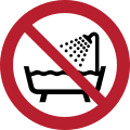 P026 – Do not use this device in a bathtub, shower or water-filled reservoir
