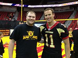 Myself with J. J. Raterink of the Iowa Barnstormers