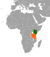 Location map for Kenya and Tanzania.