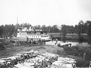 S/S Gustaf Lagerbjelke vid Segersjö på Kvismare kanal, 1906