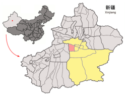 バインゴリン自治州の中のブグル県の位置