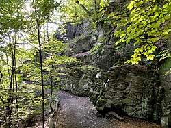 Lucas-Weg am Felsband 100 m über der Wupper