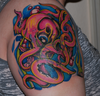 New school tattoo of an octopus