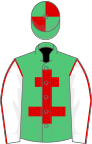 Emerald Green, Red Cross of Lorraine, White sleeves, Red seams, Emerald Green and Red quartered cap