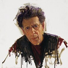 Philip Glass. 2016. Oil on board. Collection of the National Portrait Gallery of the Smithsonian Institution, Washington, D.C.
