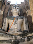 Large white seated Buddha statue