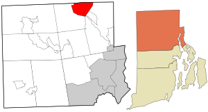 Location in Providence County and the state of Rhode Island