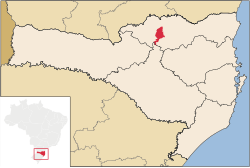 Localização de Major Vieira em Santa Catarina