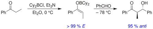 Anti-aldol formation through E-enolate