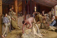 Tom Roberts, Shearing the Rams, 1890