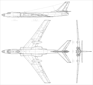 Orthographic projection of the Tupolev Tu-16.