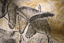 Copie des chevaux de la grotte Chauvet, probables Equus caballus gallicus.