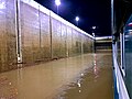 Sailing through one of the locks at night