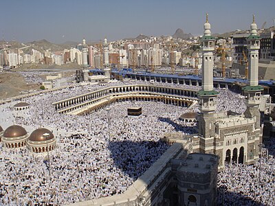 Thousands of pilgrims in white gather in Mecca for the beginning of their pilgrimage, or Hajj.