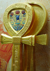 Ankh-shaped mirror case from the tomb of Tutankhamun