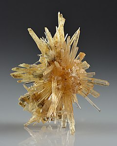 Aragonite crystal cluster from Spain