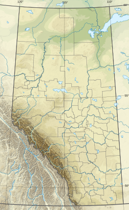 Map showing the location of Chaba Icefield