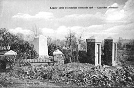 Cimetière militaire allemand en 1918.