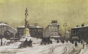 Adam Mickiewicz Monument in Lviv (lithography) (1915)