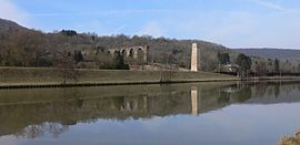 The river and a section of aqueduct in Ars-sur-Moselle