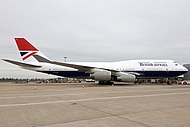 1980年まで使用されたネーガス・リヴァリー塗装が施されたボーイング747-400（G-ClVB）