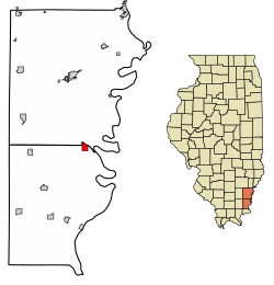 Location of New Haven in Gallatin County, Illinois.