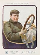 Giosuè Giuppone, champion 1909 pour ses nombreux succès en voiturettes Lion-Peugeot (La Vie au grand air).