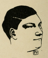 Dessin en noir et blanc du visage d'un homme.