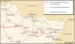 Plan de la phase 2 de la LGV Est.