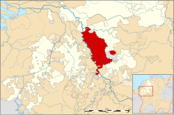 Map of the Lower Rhenish–Westphalian Circle around 1560, Duchy of Berg highlighted in red