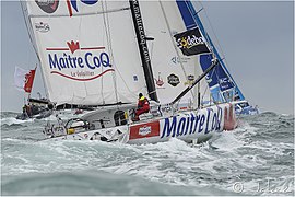 Foncia sous le nom de Maître CoQ au départ du Vendée Globe en 2012.