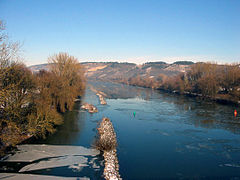 Le Main depuis le nouveau viaduc de Karlstadt.