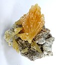 Cluster of translucent, golden mimetite crystals