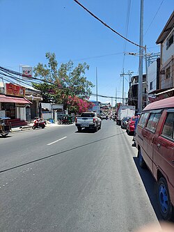 Mindanao Avenue, the main thoroughfare of the barangay