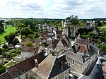 Le bourg de Montrésor, vu depuis le clocher de la collégiale Saint-Jean-Baptiste.