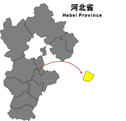 华北油田地区（机关总部驻地）在河北省的位置