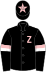 Black, pink 'Z', star on cap, pink and white armlets