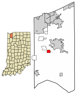 Location of Aberdeen in Porter County, Indiana.