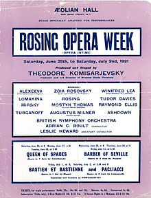 Rosing Opera Week – June 1921