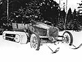 "Russo-Balt "C24-30" from the garage of Tsar Nicholas II with Kégresse track design of Adolphe Kégresse. Adolphe Kégresse possibly seated on the right of the photograph