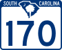 South Carolina Highway 170 marker